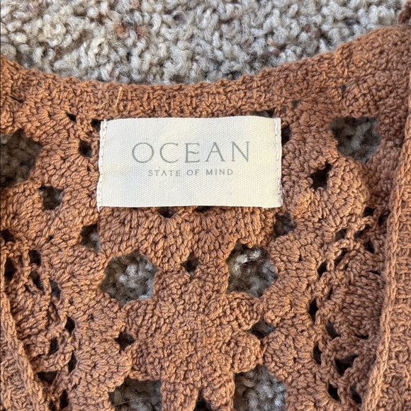 Ocean State of Mind Crochet Vest Camel Size S/M - Picture 3 of 7